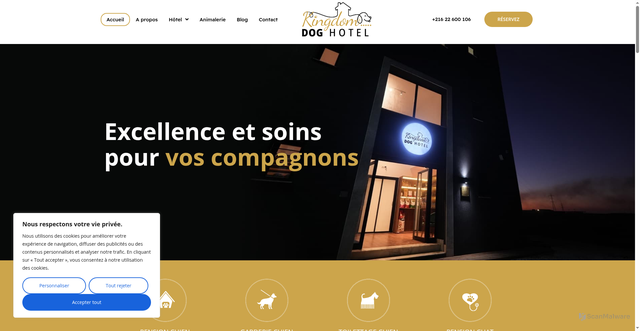 Security scan screenshot of https://kingdomdoghotel.com