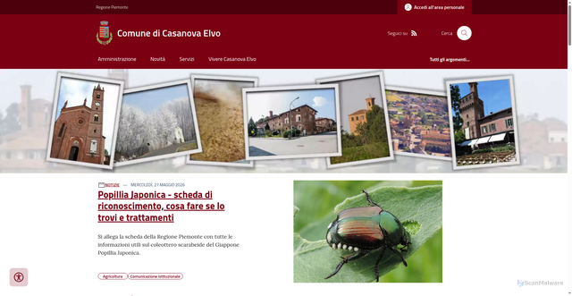 Security scan screenshot of https://www.comune.casanovaelvo.vc.it