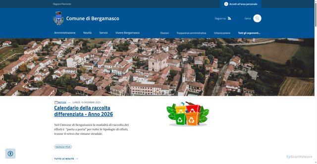 Security scan screenshot of https://www.comune.bergamasco.al.it