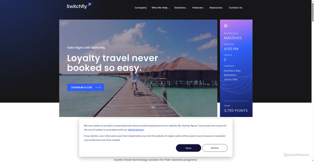 Security scan screenshot of https://switchfly.com
