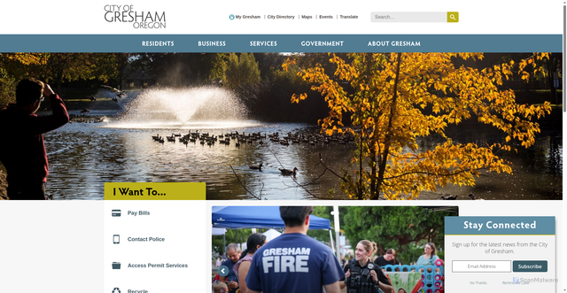 Security scan screenshot of https://www.greshamoregon.gov/