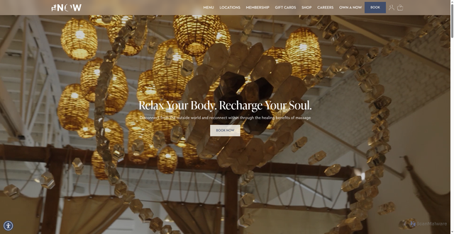 Security scan screenshot of https://thenowmassage.com