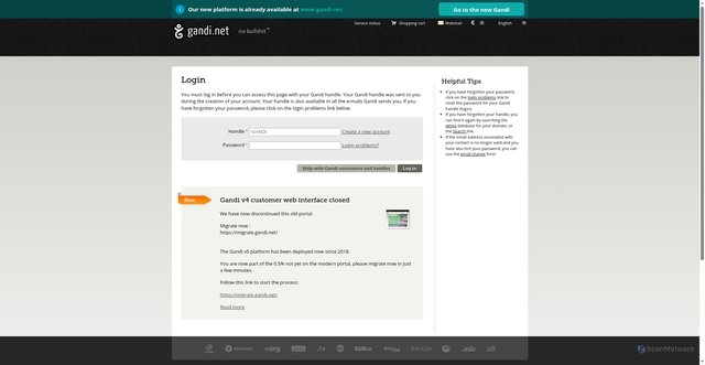 Security scan screenshot of https://v4.gandi.net