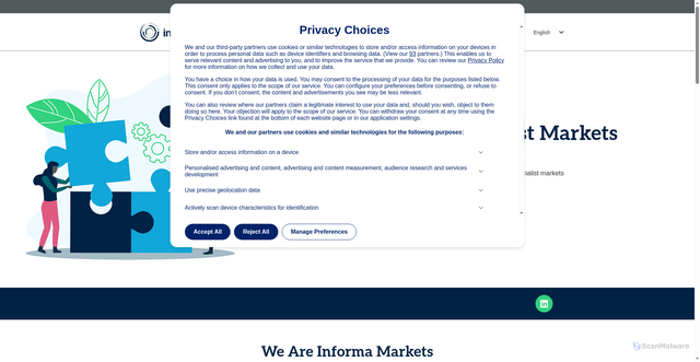 Security scan screenshot of https://www.informamarkets.com