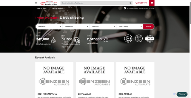 Security scan screenshot of https://tlsautorecycling.com