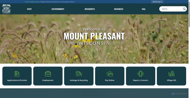 Security scan screenshot of https://www.mtpleasantwi.gov/