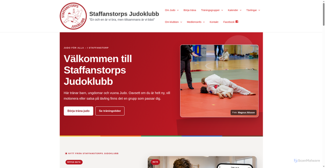Security scan screenshot of https://staffanstorpsjudogames.se