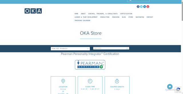 Security scan screenshot of https://oka-online.com/pearman-personality-integrator/