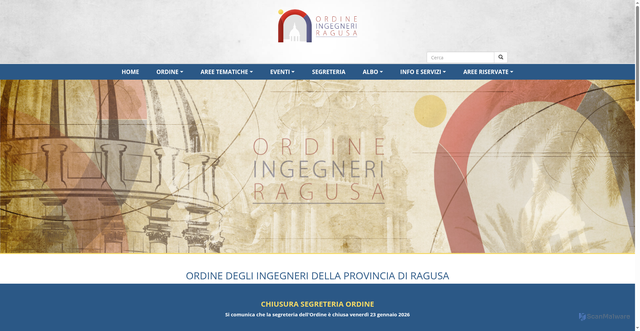 Security scan screenshot of https://www.ordineingegneri.rg.it/