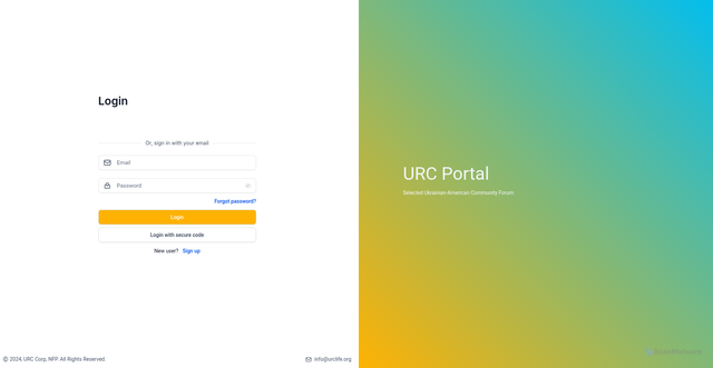 Security scan screenshot of https://portal.urcradio.com/