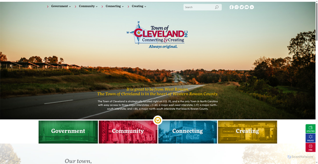 Security scan screenshot of https://townofclevelandnc.gov/