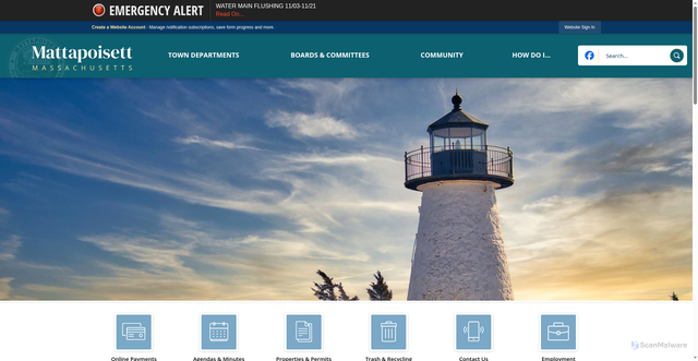 Security scan screenshot of https://mattapoisett.gov/