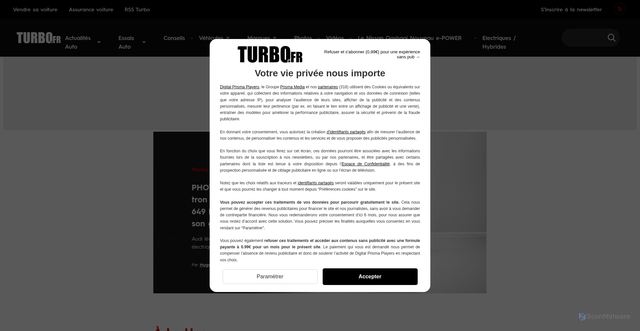 Security scan screenshot of https://www.turbo.fr
