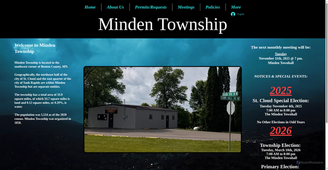 Security scan screenshot of https://www.mindentownship-mn.gov/