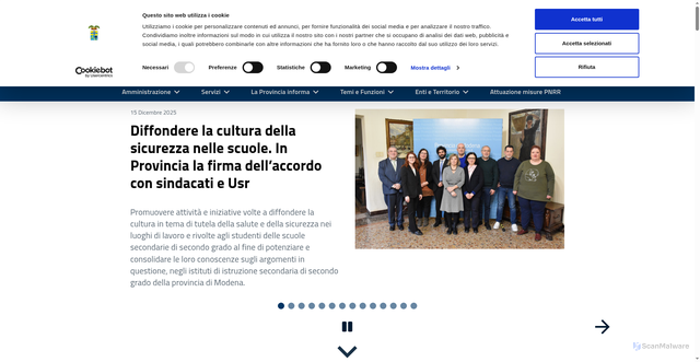 Security scan screenshot of https://www.provincia.modena.it/