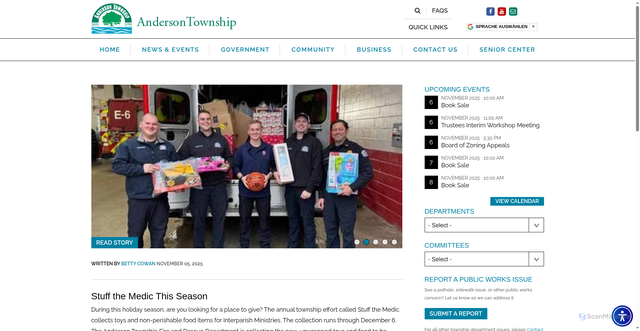 Security scan screenshot of https://andersontownshipoh.gov/