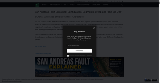Security scan screenshot of https://strangesounds.org/san-andreas-fault