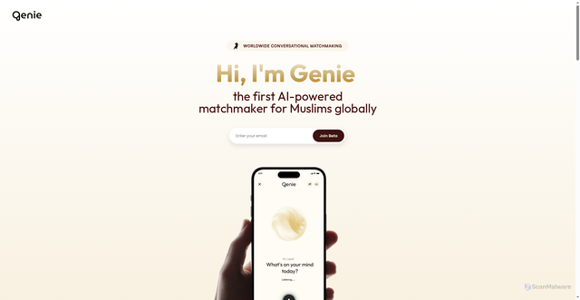 Security scan screenshot of https://www.genie4.me/