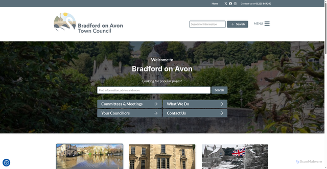 Security scan screenshot of https://bradfordonavontowncouncil.gov.uk/
