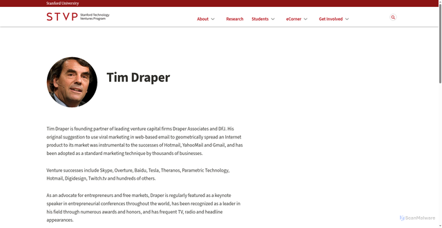 Security scan screenshot of https://stvp.stanford.edu/people/tim-draper