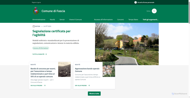 Security scan screenshot of https://comune.fascia.ge.it/