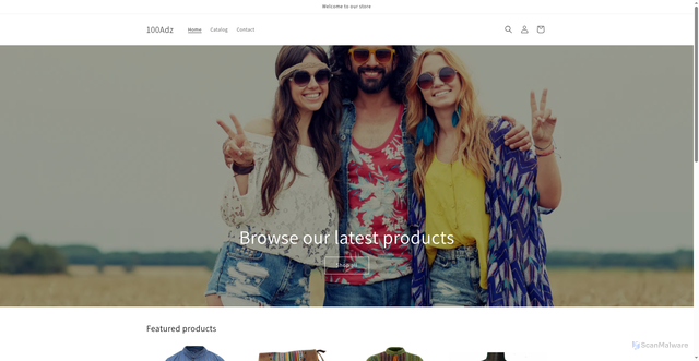Security scan screenshot of https://100adz.com/?p=19