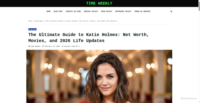Security scan screenshot of https://www.timeweekly.co.uk/katie-holmes/