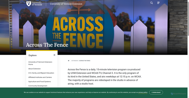 Security scan screenshot of https://www.uvm.edu/extension/across-fence