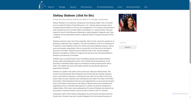 Security scan screenshot of https://earlylearningnh.org/about-us/our-team/shaheen-click-for-bio/