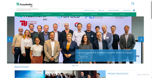 Security scan screenshot of https://www.hhi.fraunhofer.de/