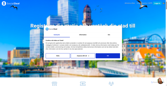 Security scan screenshot of https://socialdeal.se