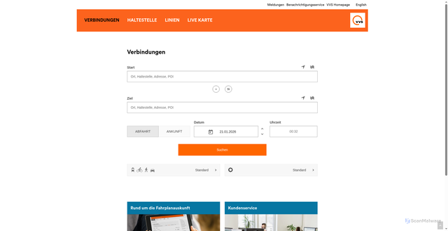 Security scan screenshot of https://app.vvs.de