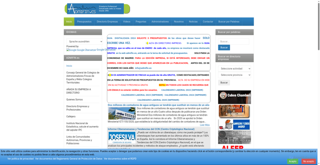 Security scan screenshot of https://www.admifin.es