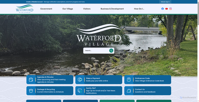 Security scan screenshot of https://waterfordwi.gov/