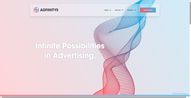 Security scan screenshot of https://adfinitys.com