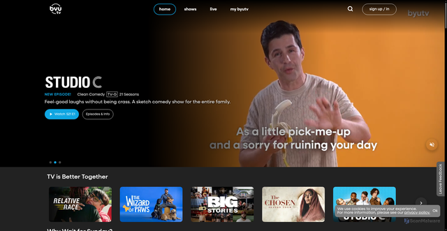Security scan screenshot of https://www.byutv.org/