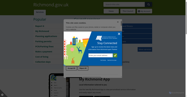 Security scan screenshot of http://www.richmond.gov.uk