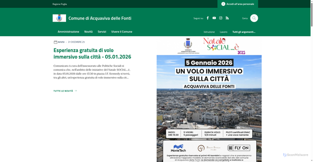 Security scan screenshot of https://www.comune.acquaviva.ba.it/