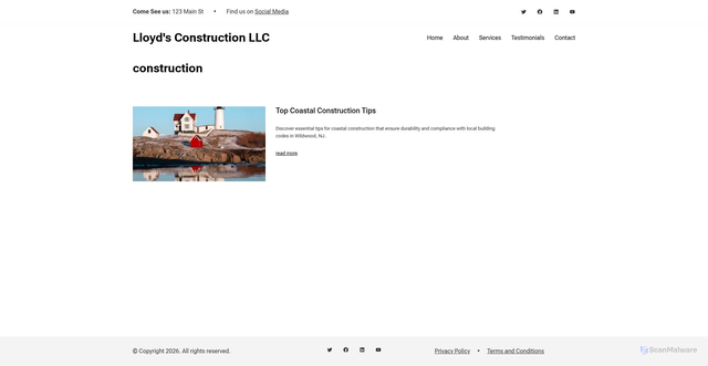 Security scan screenshot of https://lloydsconstructionllc.net/category/construction/