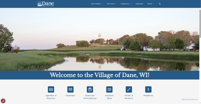 Security scan screenshot of https://villageofdane.gov/