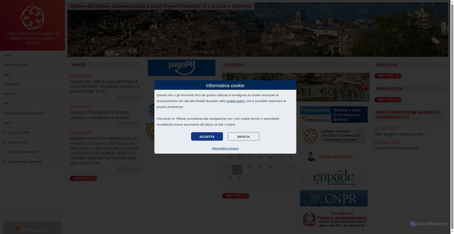 Security scan screenshot of https://www.odceclaquila.it/