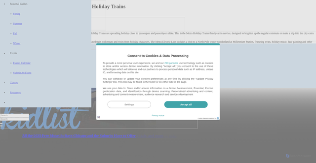Security scan screenshot of https://mykidlist.com/metra-holiday-trains/