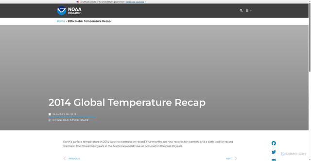 Security scan screenshot of https://research.noaa.gov/2014-global-temperature-recap/