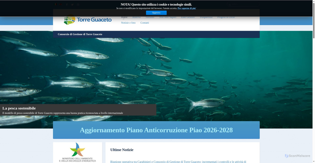 Security scan screenshot of https://www.riservaditorreguaceto.it/index.php/it/