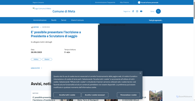 Security scan screenshot of https://www.comune.meta.na.it/
