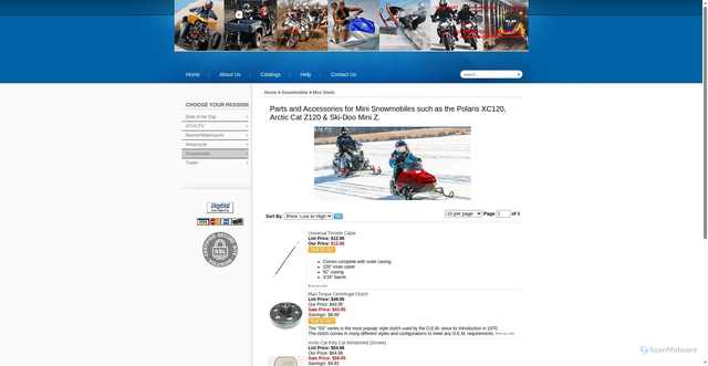 Security scan screenshot of https://shop.outdoorsupplyonline.com/mini-snowmobile-parts-s/2636.htm