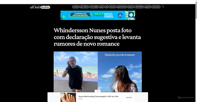 Security scan screenshot of https://aloalobahia.com/noticias/2025/10/31/whindersson-nunes-posta-foto-com-declaracao-sugestiva-e-levanta-rumores-de-novo-romance/