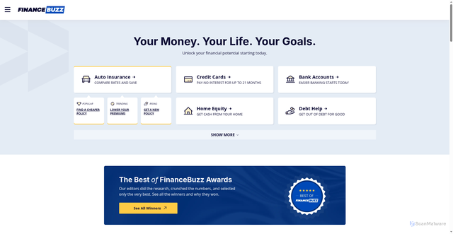 Security scan screenshot of https://financebuzz.com
