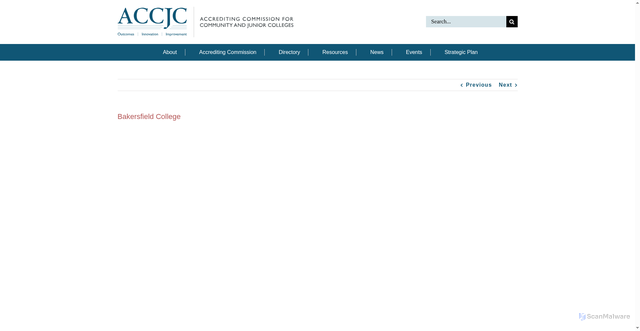 Security scan screenshot of https://accjc.org/institution/bakersfield-college/