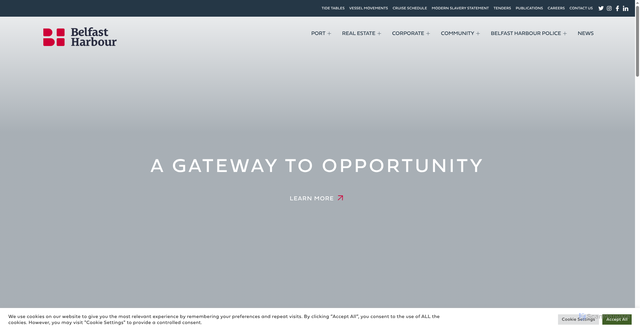 Security scan screenshot of https://www.belfast-harbour.co.uk/